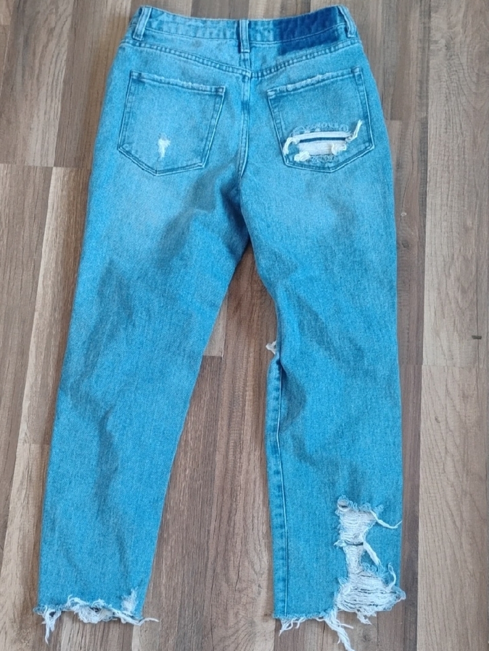 Flying Monkey Light Blue Distressed Boyfriend Jeans - Picture 6 of 7